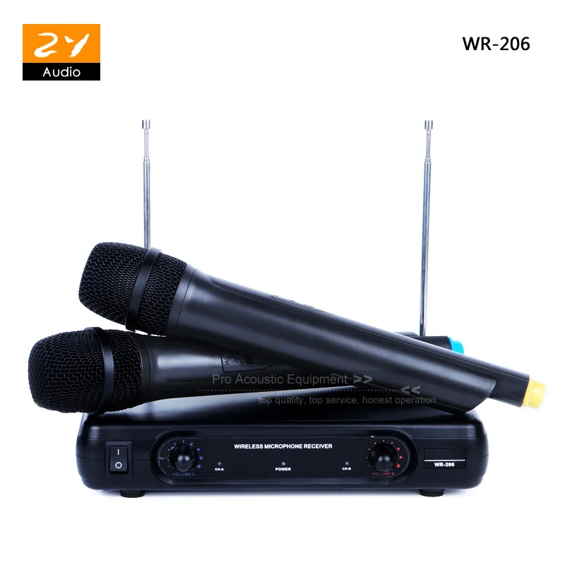 Профессиональная беспроводная система VHF двойной ручной микрофон 2 x Mic