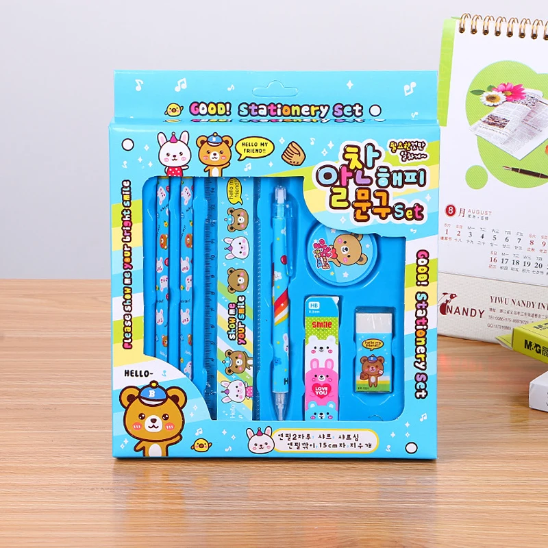 Набор карандашей для письма деревянный механический карандаш с мультяшным кроликом и медведем HB