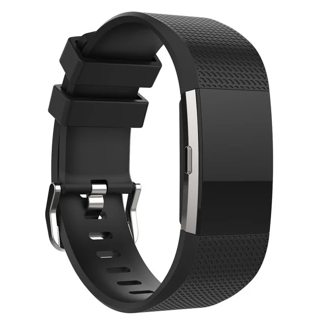 Силиконовый ремешок для наручных часов для Fitbit Charge 2 ремешок Смарт-часы браслет Спортивный Браслет для Fitbit Charge2 Band Correa - Цвет: black