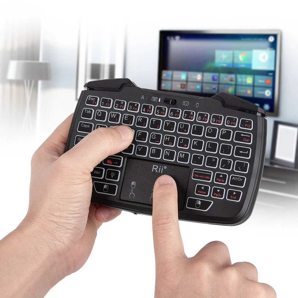 Игровой контроллер Rii RK707 2 4 ГГц беспроводная клавиатура и мышь с тачпадом белая