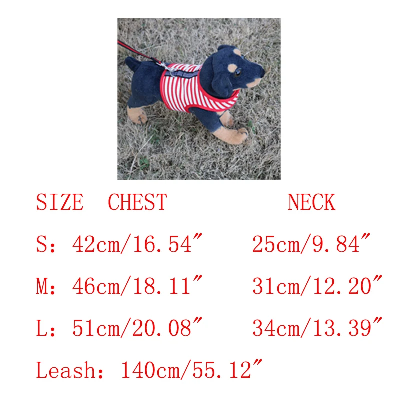 В полоску поводок для собак и кошек мягкие Pet щенок нагрудный жилет Chihauhua Тедди