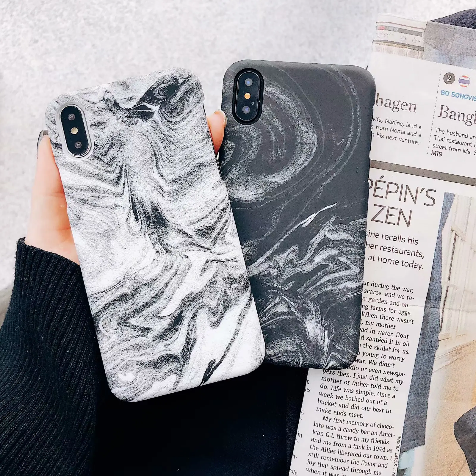 Дымчатый мраморный Чехол для мобильного телефона Apple 8 plus iPhone с жидкой ручкой