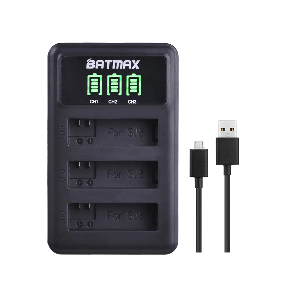 1 шт. светодиодное 3-слойное Зарядное устройство USB для оригинальной батареи SJCAM SJ8