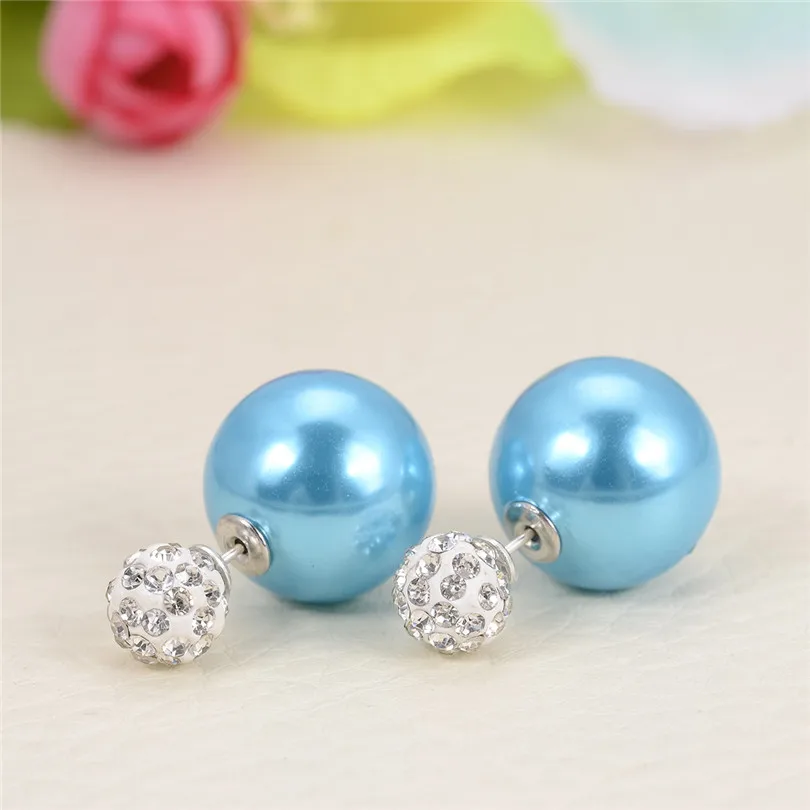 10 пар/Партия Красочные Хрустальные Серьги с шариками женские двойные