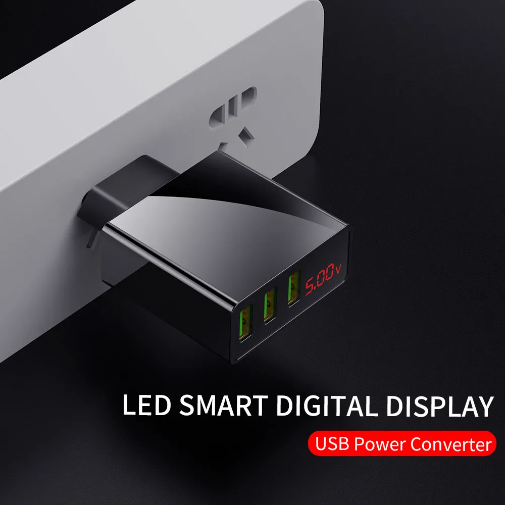 Универсальный мобильный телефон USB зарядное устройство с ЖК дисплеем быстрая