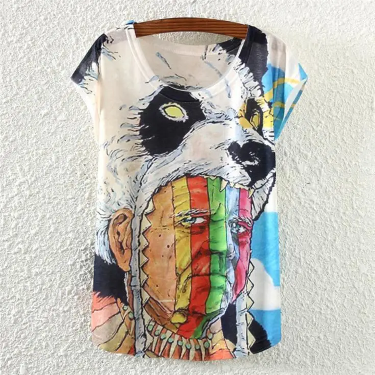 2016 new arrival casual dress summer fashion t-shirt Novelty Fruit Rabbit pattern tops tees woman t shirt promotion sale | Женская