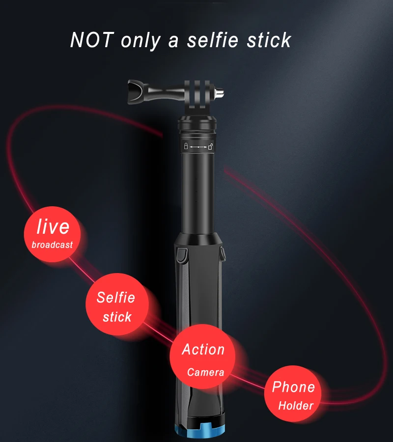 2в1 штатив селфи палка для iPhone samrtphone складной монопод и мини штатив для gopro hero 8 7 Xiaomi Yi Osmo экшн-камера