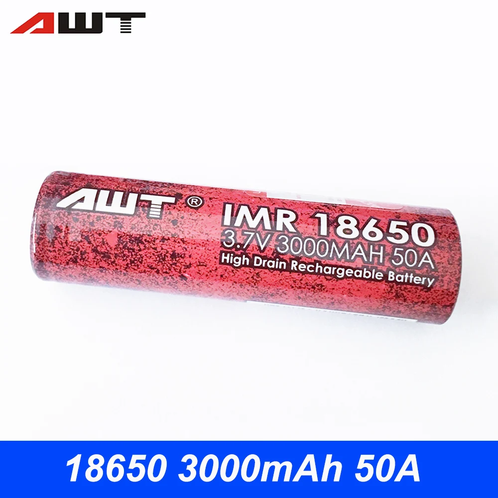 AWT 18650 батарея 50A 3000 мАч Vape Mod для Vaporesso Luxe Swag Eleaf Wismec Voopoo Drag 2 SMOK Alien X Priv Mod|Портативные