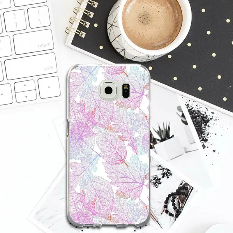 Colorful Leaf Texture Slim Soft TPU Phone Cases for Samsung Galaxy S2 S4 S5 S6 S7 S8 S9 Edge Plus Note 2 3 4 5 8 Coque Fundas |