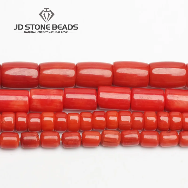 JD Stone Beads Free Shipping Sardinian Coral Drum Barrel Shape Semi-Finished Handmade Bracelet Accessory | Украшения и аксессуары