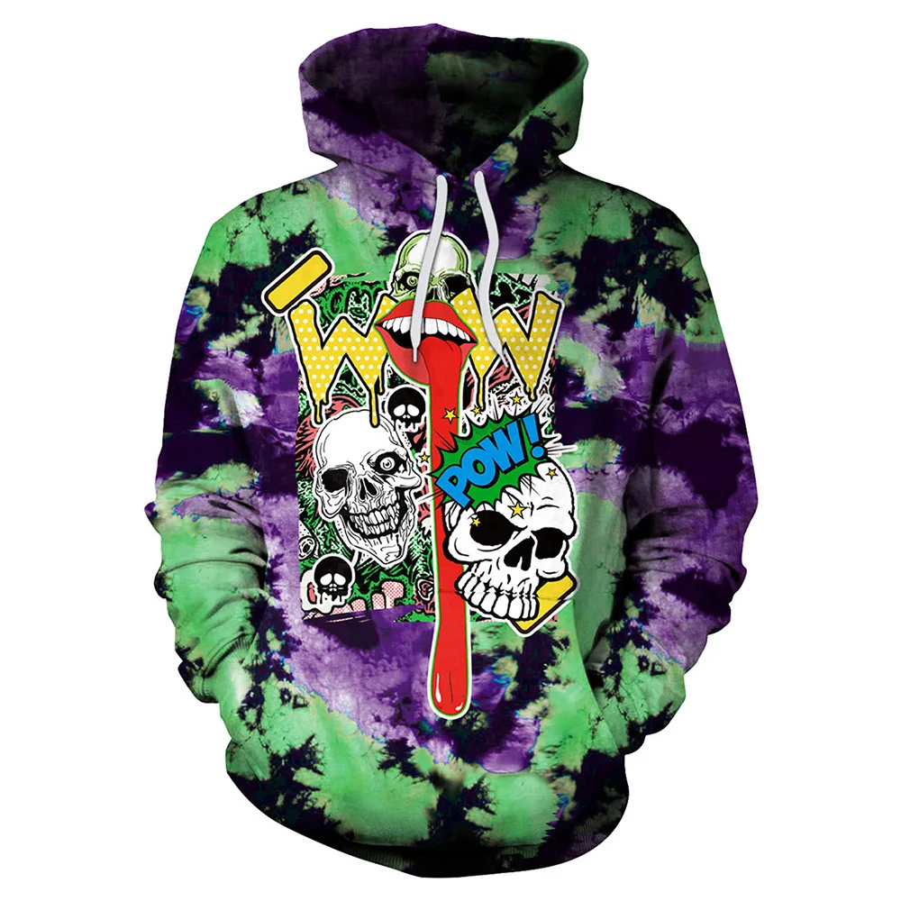 Новинка 065 Ouija Yes or NO Destiny толстовка с капюшоном и принтом Tie Dye Femme Повседневная Свободная Мужская Женская толстовка с карманом