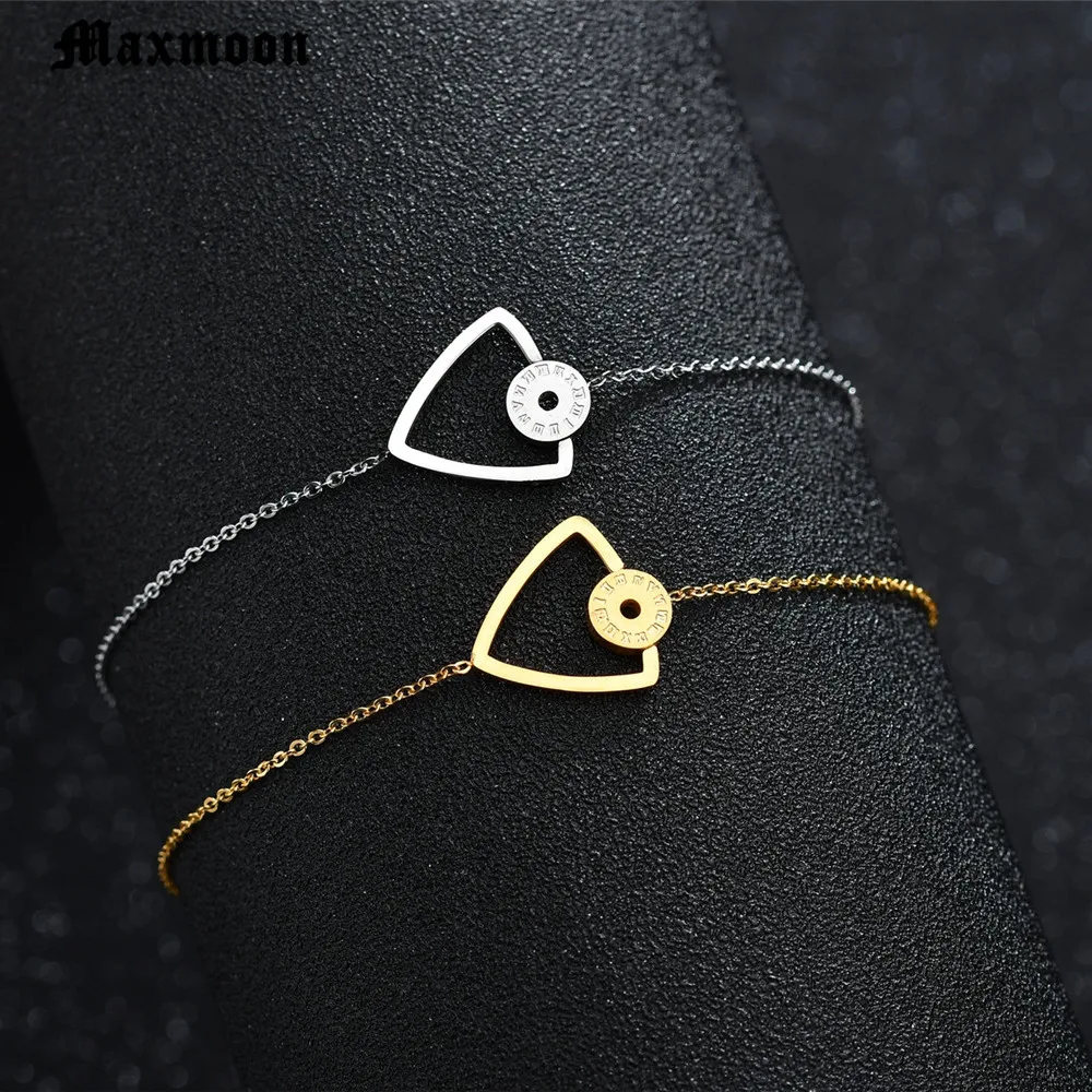 Maxmoon ювелирные изделия Изящные Простые полые треугольные браслеты из