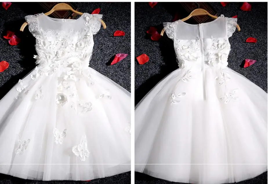 Bead 3D Flower Girl Summer Dress Dresses for Weddings Formal Prom Kids First Holy Communion | Детская одежда и обувь