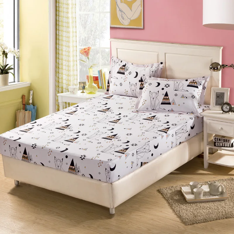 Все хлопка простыня набор постельных принадлежностей 3 шт. приспособленный лист