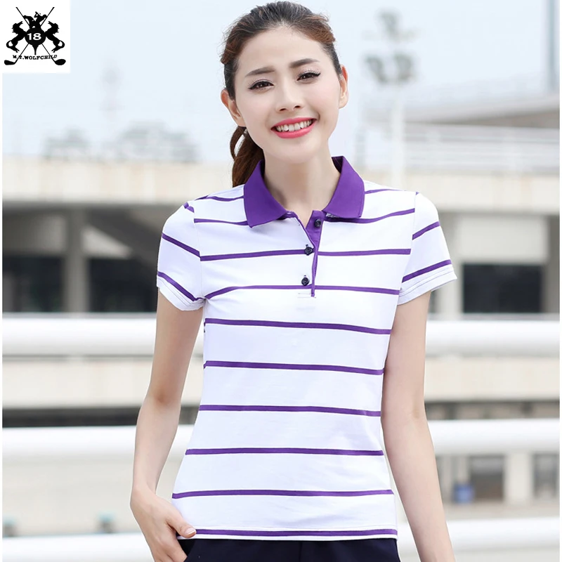 Рубашка поло с коротким рукавом хлопковая повседневная в полоску большого