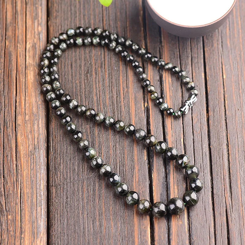 Оптовая продажа темно-зеленое искусственное ожерелье с бусинами Lucky для женщин