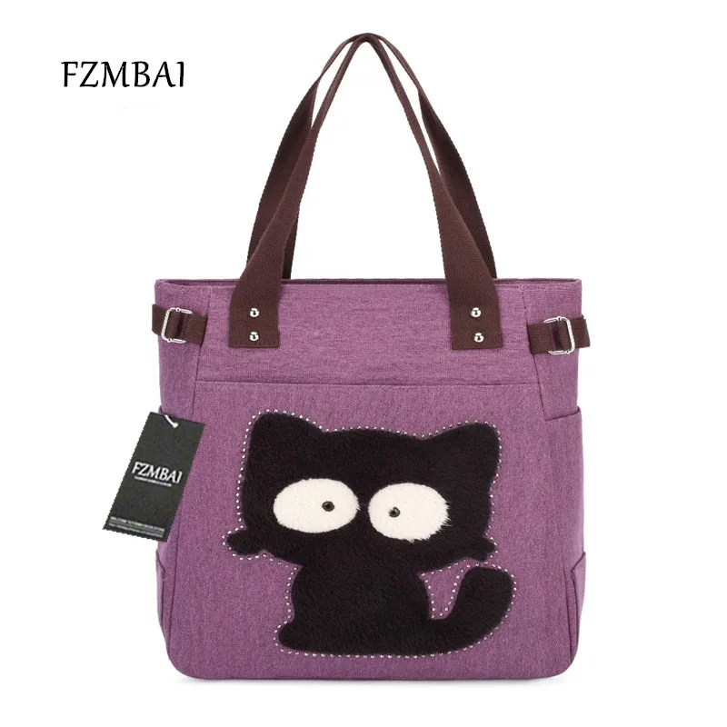 Женская сумка FZMBAI холщовая с аппликацией в виде кошки бриллиантами | Багаж и