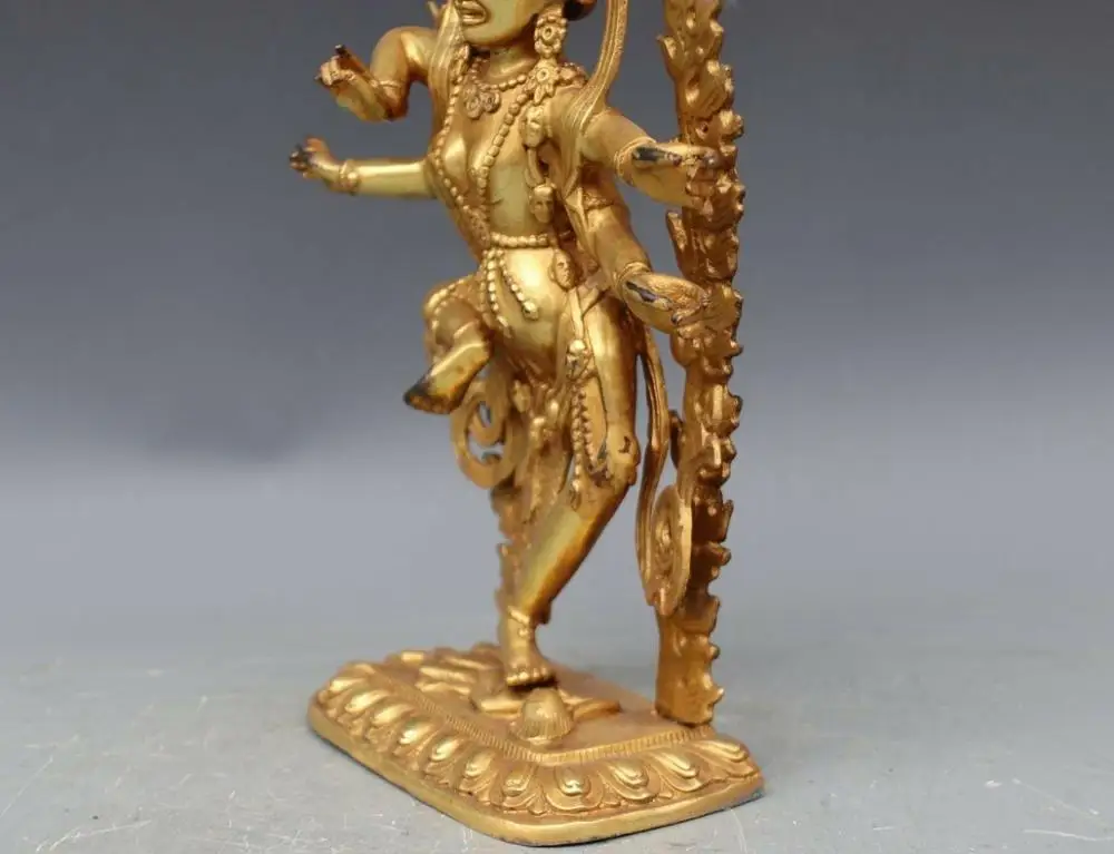 Тибетский буддизм бронзовый медный позолоченный четыре-armed Avalokitesvara Kwan-yin статуя |