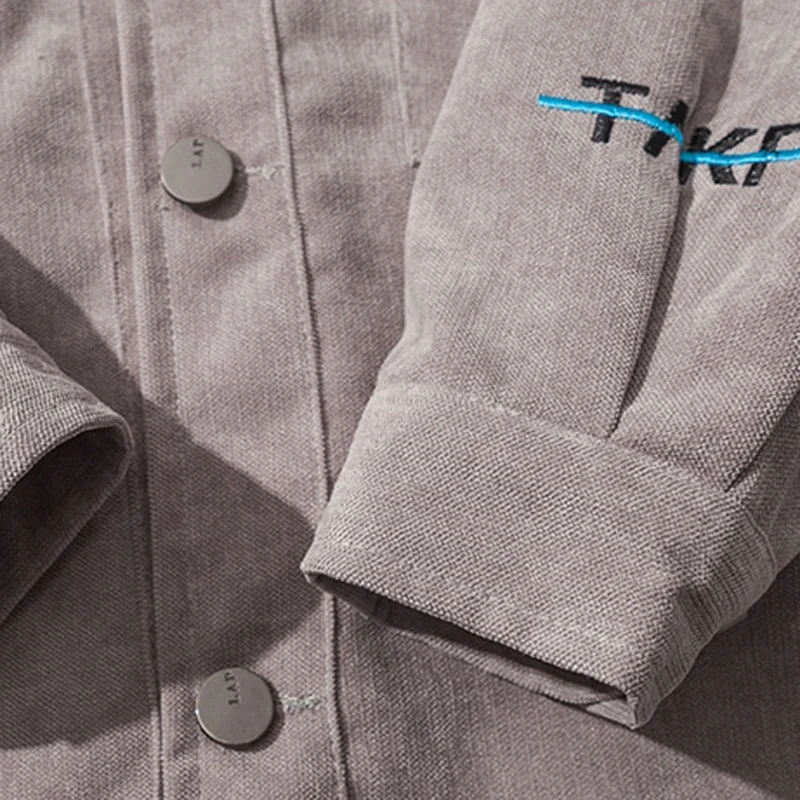 Мужская Вельветовая куртка с карманами повседневная приталенная рукавами и