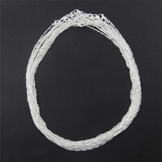 silver 30 шт./лот, модное ожерелье из сплава, волнистая вода, Женские Ювелирные изделия, ошейники для DIY, ожерелье, аксессуары для изготовления ювелирных изделий - Окраска металла: silver