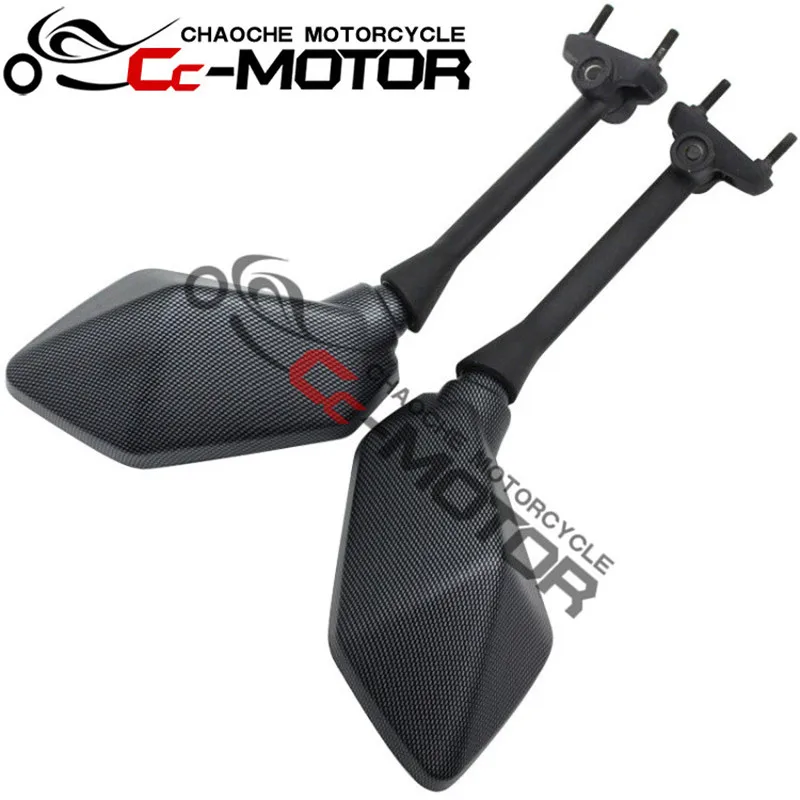 black scooter backup mirrors carbon fibre motorcycle rear view side mirror for Kawasaki ninja650R ER-6F 09-15 ninja400R Z1000SX |