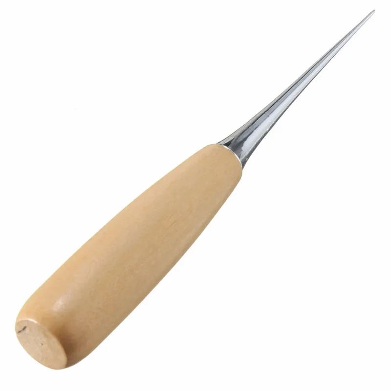 Wooden awl KiWarm распродажа кожевенное ремесло ручной инструмент для шитья регулируемый кожаный край Slicker круглый деревянный набор шил удар Groover Skiving нож - Цвет: Wooden awl