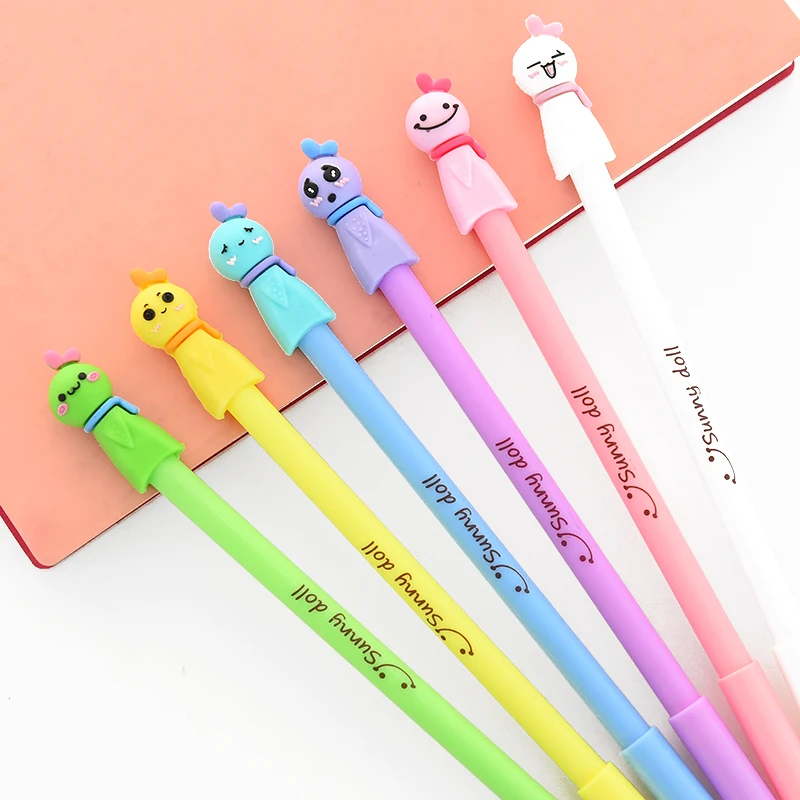 

10 Pcs Cute Face Black ink Gel Pen Cute Pens Kawaii Expression Stationery School Office Supplies Children Student Prize Gife