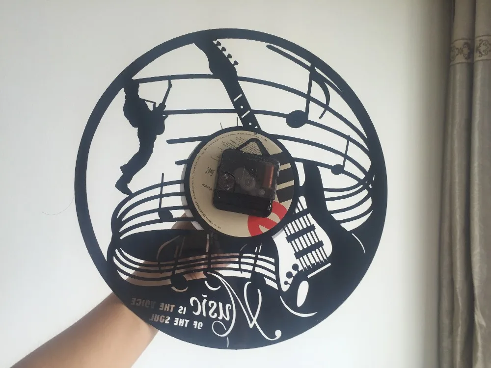 часы на стену Reloj саат Гитара Музыкальный Инструмент Искусства Подарок Круг