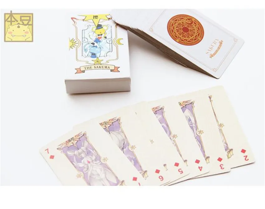 Аниме Косплэй Card Captor Сакура КИНОМОТО Таро С Клоу Карточный Покер Волшебная Книга набор в коробке Опора подарочные игральные карты Des A632