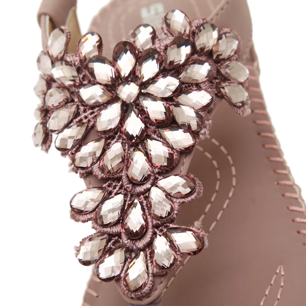 Новые корейские стразы женские сандалии каблкуки Вьетнамки Обувь для женщин