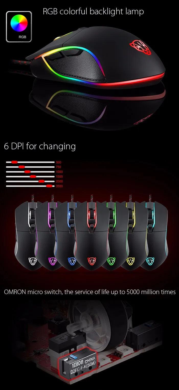 Motospeed K27 механическая клавиатура Motospeed V30 игровая мышь USB Проводная Одноручная Синяя подсветка для компьютера и ноутбука