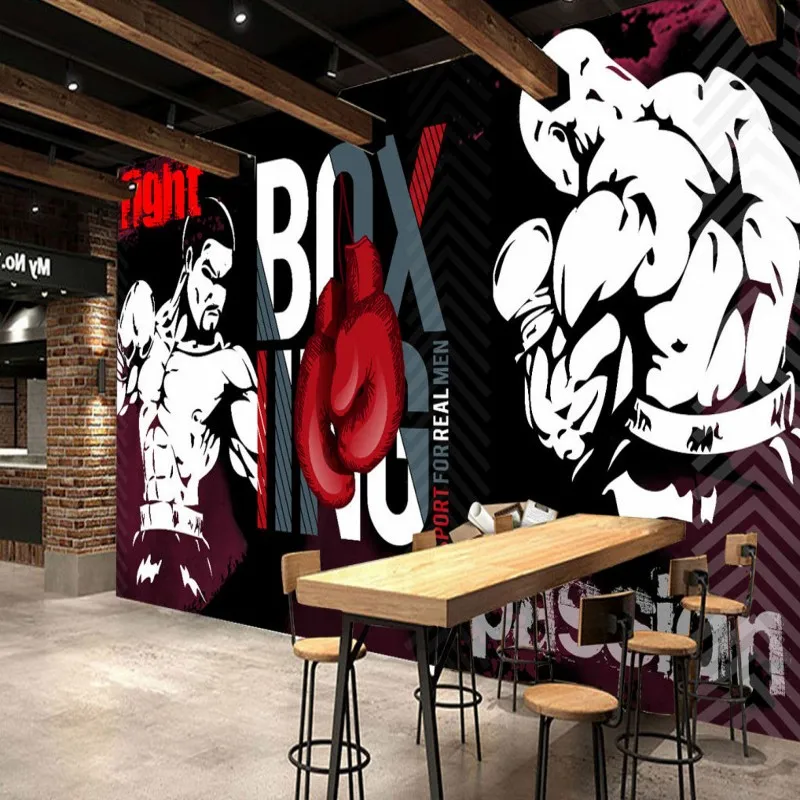 Обои 3d на заказ граффити бокс спорт клуб изображение стены фон украшение росписи