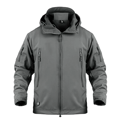 Dark Gray Уличная тактическая камуфляжная Мужская куртка Пальто Военная армейская куртка зимняя водонепроницаемая мягкая оболочка куртка ветровка одежда для охоты - Цвет: Dark Gray