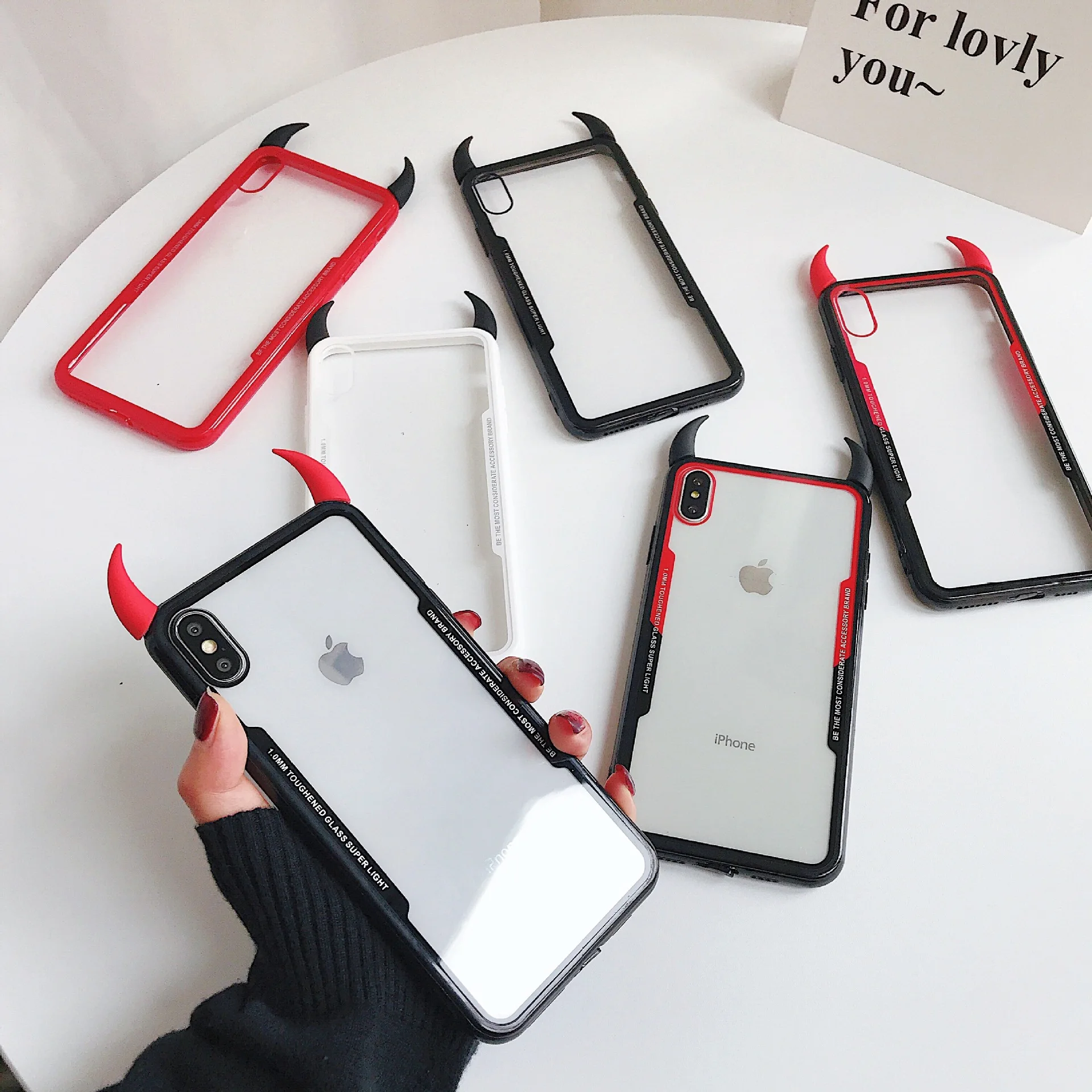 Cartoon new transparent simple Horn glass for Huawei P20LITE /P30/MATE 20LITE phone case nova3e cases |