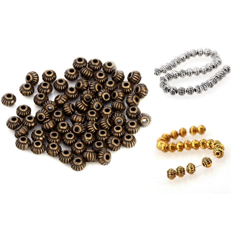 Оптовая продажа арбуза бисер античный серебряный/бронза тибетское Серебро Spacer 3 5