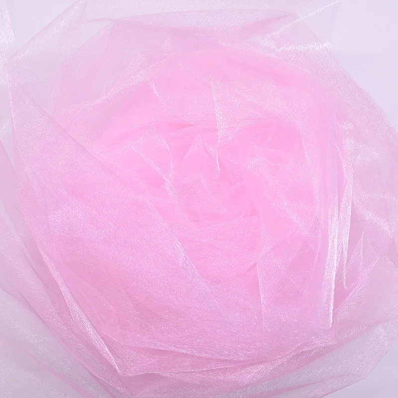 Baby pink 10 м* 48 см тюль рулон Хрустальная ткань органза тюль рулон катушки свадебное украшение день Рождения Вечеринка Дети душ сувениры Поставки - Цвет: Baby pink