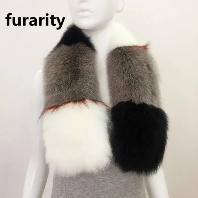 SF0245 New Arrival Women Real fox Fur Collar Scarf Fashion Womens Natural Design Scarves Girls Neck Warmer Black Stole |