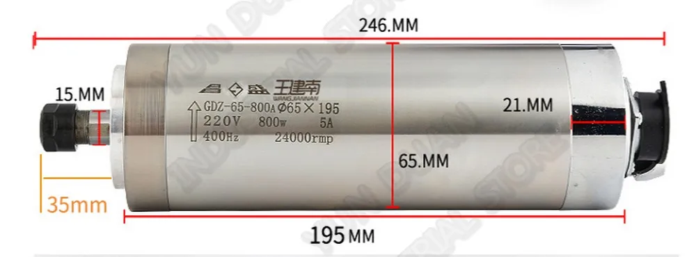 Changsheng 0.8KW 800 Вт 24000 об/мин 65 мм ER11 мотор шпинделя с водяным охлаждением 3PH 220 В переменного тока для гравировальная машинка маршрутизатор Деревообработка