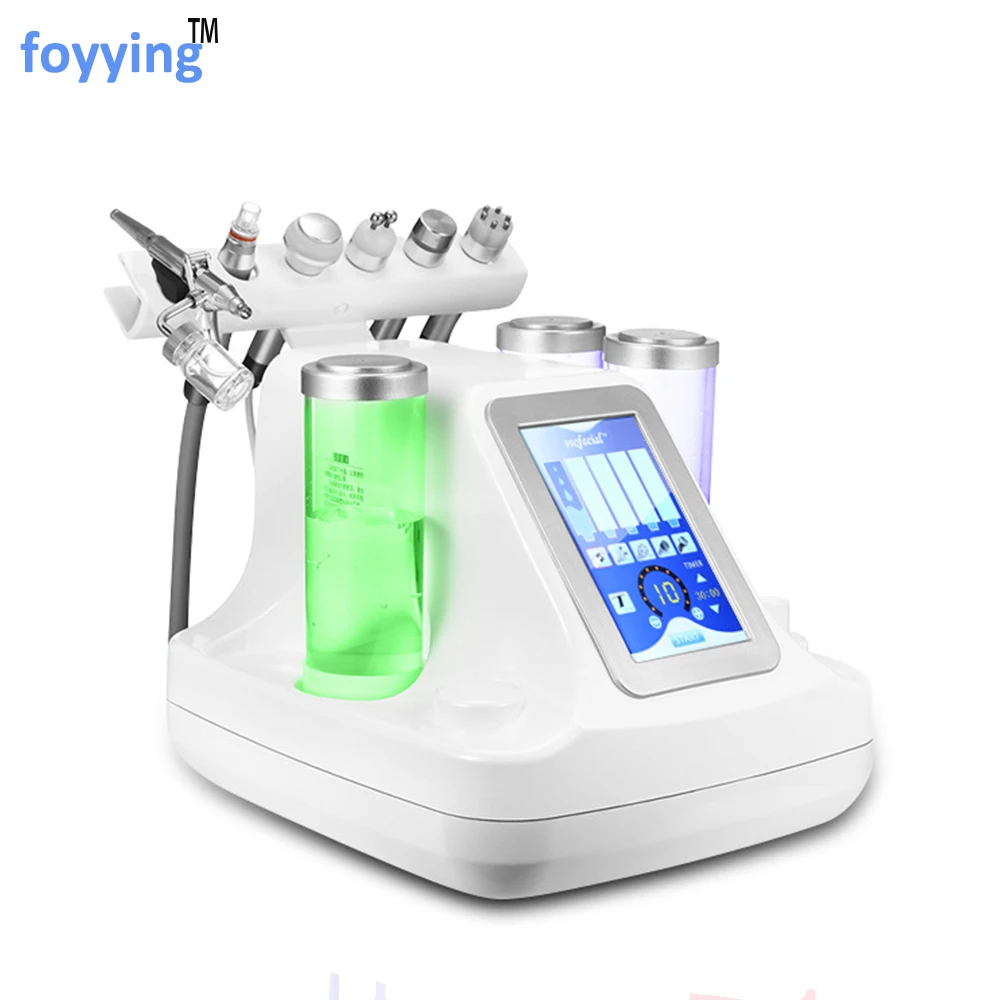 

foyying 6 in 1 Hydra Dermabrasion Aqua Peel Skin Care BIO Light RF Face Cleaning Vacuum Hydro-oxygen Jet Machine Shell Beauty Ma