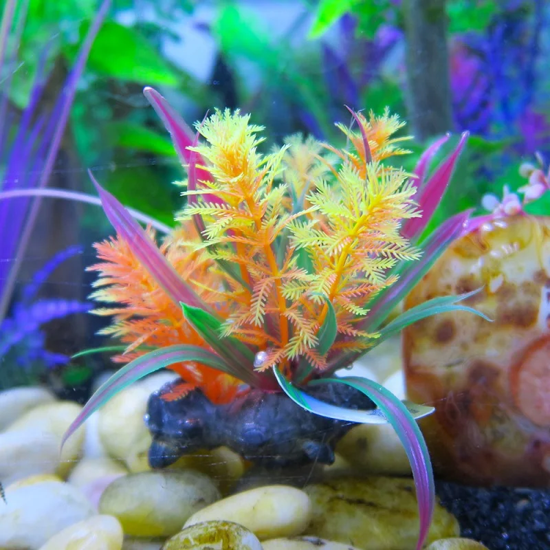 Подводное искусственное водное растение, украшения для аквариума, зеленая водная трава, ландшафтное украшение 12 см akvaryum dekor