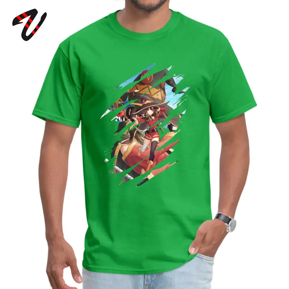 Футболка Megumin KonoSuba, с круглым вырезом, с рисунком, с коротким рукавом, Linkin Park, все хлопковые мужские футболки для отдыха, Прямая поставка - Цвет: Green