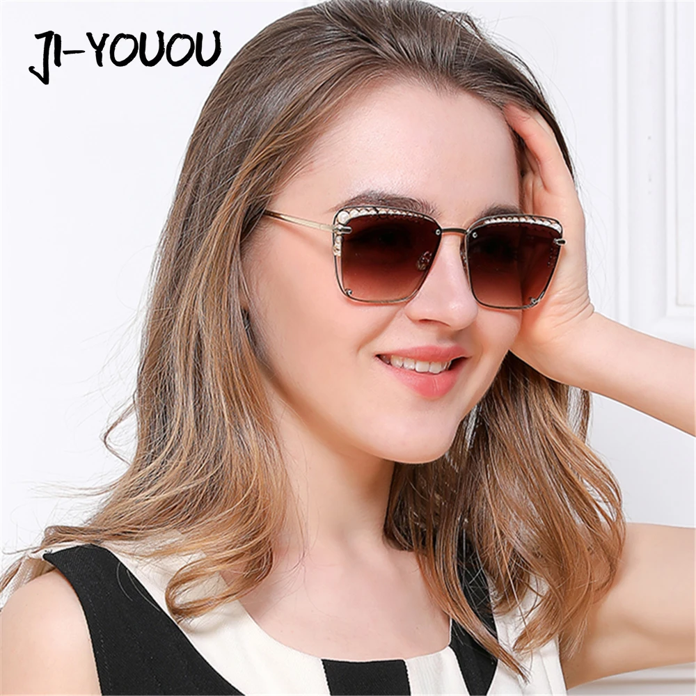 Солнцезащитные очки JIYOUOU UV400 женские брендовые квадратные кошачий глаз в