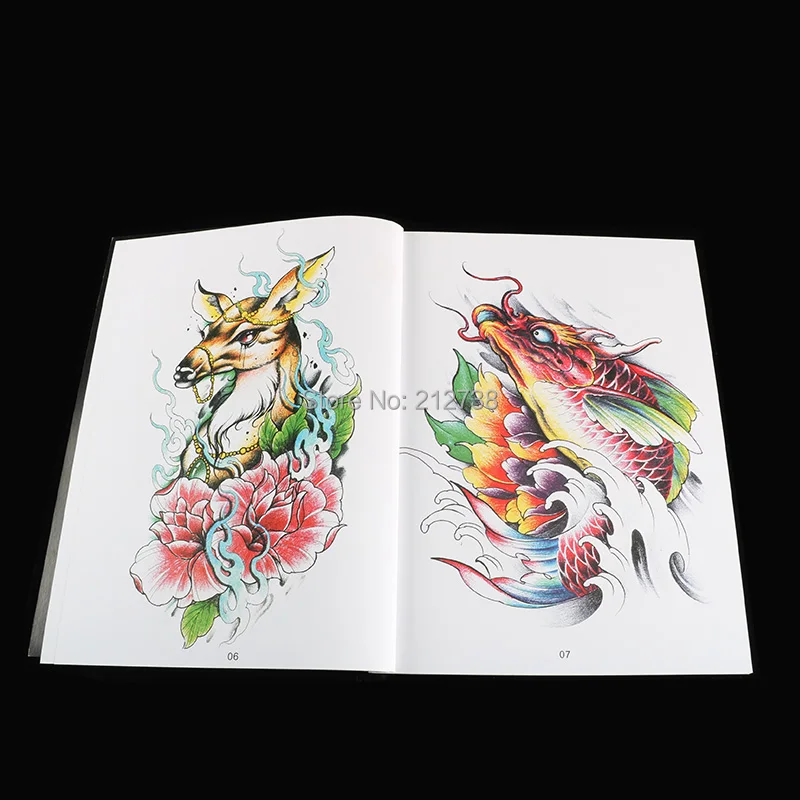 А4 традиционная тату флэш-книга KOI Dragon Skull Hannya Gril Elephant Bano тату-книги 80 страниц