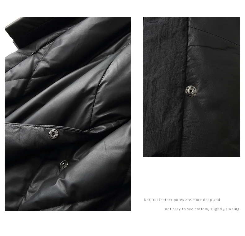 AYUNSUE Genuine Leather Jacket Women's Winter Down Jacket Real Sheepskin Coat for Women Natural Leather Coats 28209 WYQ2045