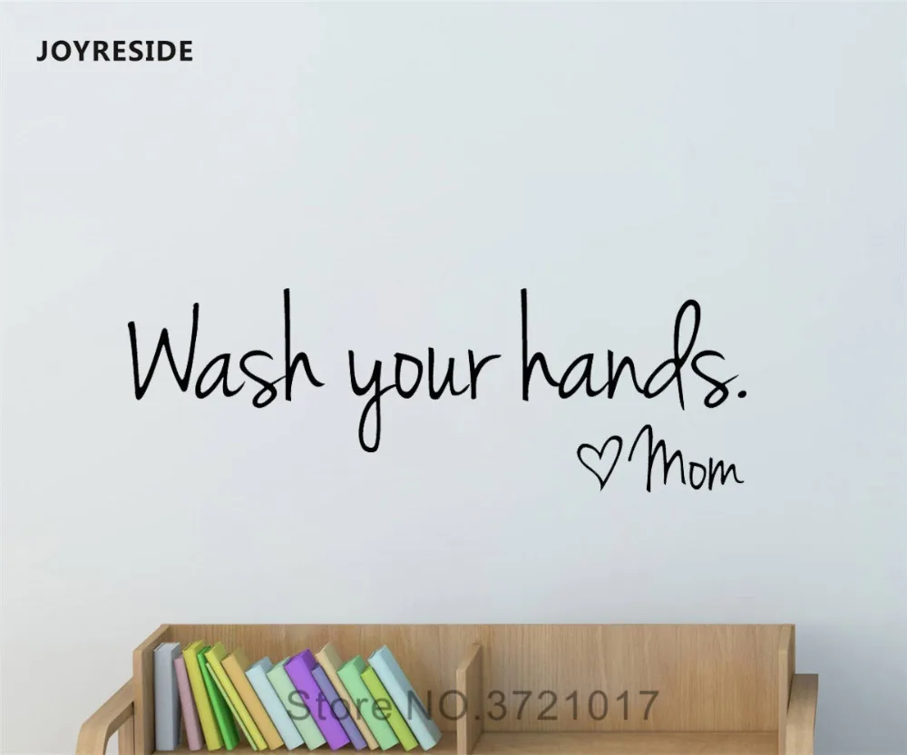 Joysebe Вымойте руки знак настенный Декор стикер Наклейки для ванной комнаты Цитата