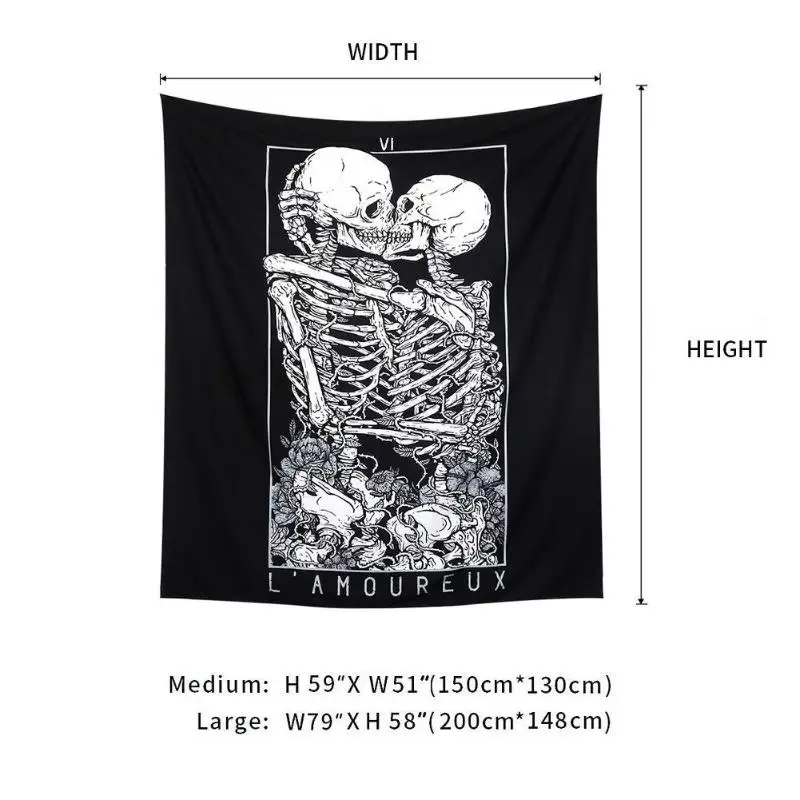 Mandala Skull Printed Tapestry Wall Hanging Blanket Yoga Mat Bedroom Decor Bohemian Beach Towel Tablecloth Halloween Tapestry