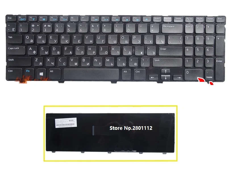 

SSEA New Russian Keyboard for Dell insprion 15V 15R 15R-3521 15R-5521 5521 2521 3521 5421 1316 3537 5528 3328 RU Keyboard