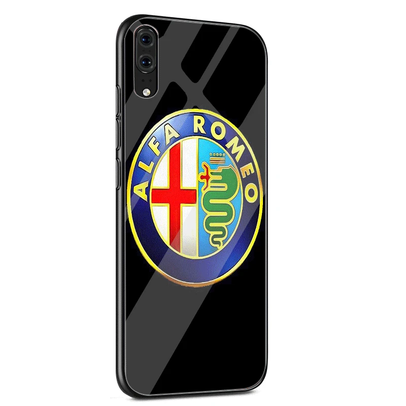 Стеклянный мобильный чехол для телефона huawei P30 P10 P20 7A Y6 Y9P Smart mate 20 Honor 9 10 8X Lite Pro Cover Alfa Romeo Logo - Цвет: G8