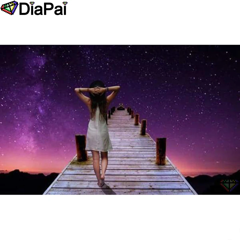 

DIAPAI Diamond Painting 5D DIY 100% Full Square/Round Drill "Beauty bridge" Diamond Embroidery Cross Stitch 3D Decor A24240