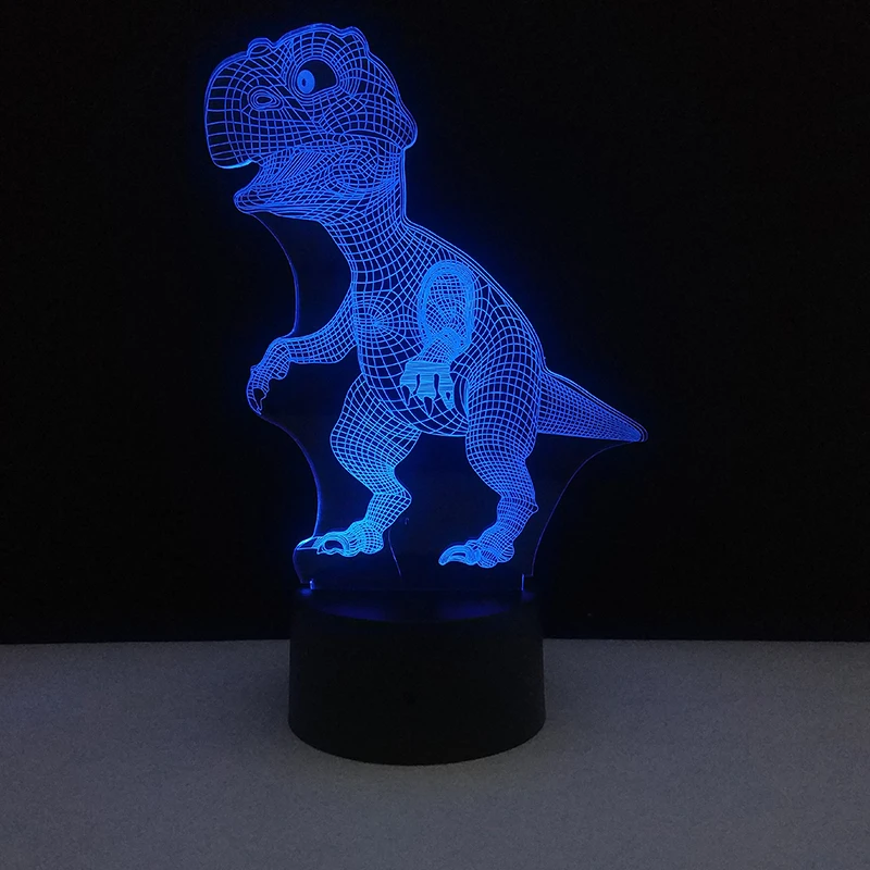 3D иллюзия Светодиодная лампа динозавр 7 цветов Светодиодная лампа украшение животное Ночной светильник сенсорный спящий Ночной светильник Настольная лампа подарки для мальчиков